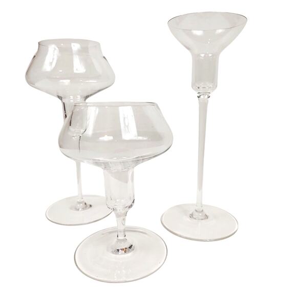 3 Riedel Tyrol Crystal Graduated Candlestick Holders Made In Austria - Mint - Picture 4 of 11